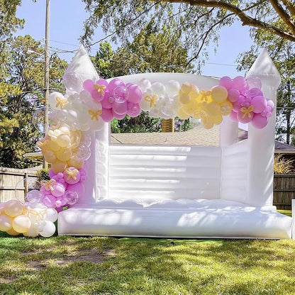 Inflatable Large White Bounce House for Kids