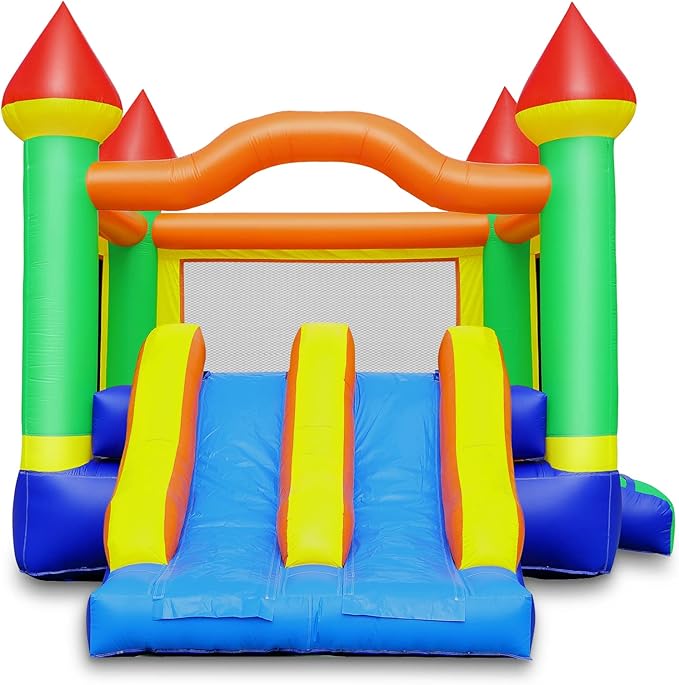 Cloud 9 Commercial Grade Mega Double Slide Castle Bounce House with Blower